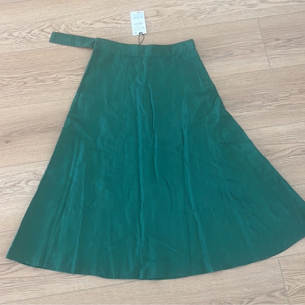 Zara LINEN BLEND MIDI SKIRT - Picture 3 of 3